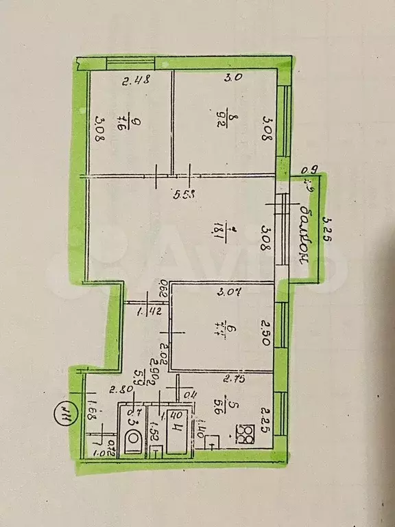 4-к. квартира, 60 м, 4/5 эт. - Фото 0