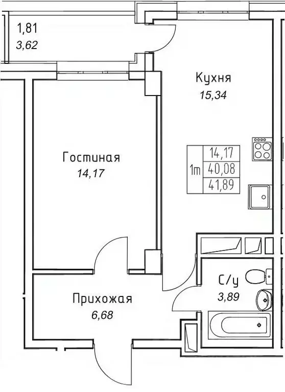 1-к кв. Саха (Якутия), Якутск 11-й кв-л,  (41.89 м) - Фото 1