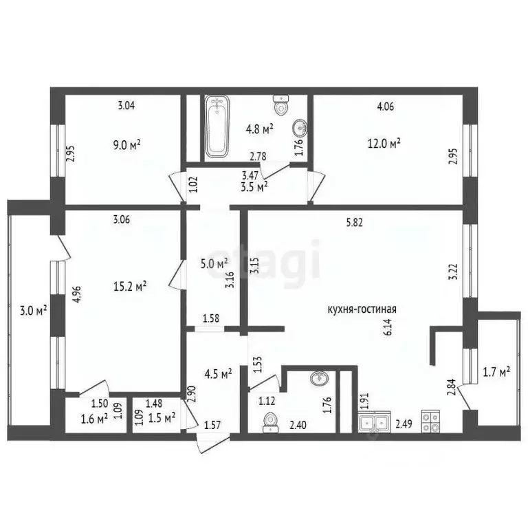 4-к кв. Ямало-Ненецкий АО, Новый Уренгой Дружба мкр, 4/1 (91.3 м) - Фото 1