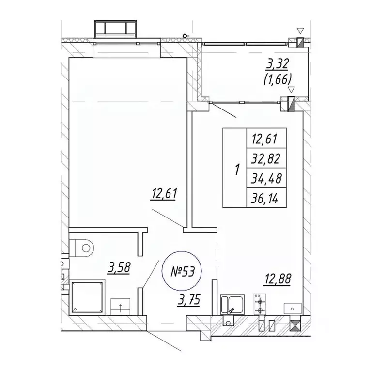 1-к кв. Калининградская область, Зеленоградск пос. Малиновка,  (36.14 ... - Фото 1