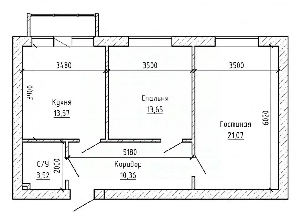 2-к кв. Кабардино-Балкария, Нальчик ул. Шогенова (64.53 м) - Фото 2
