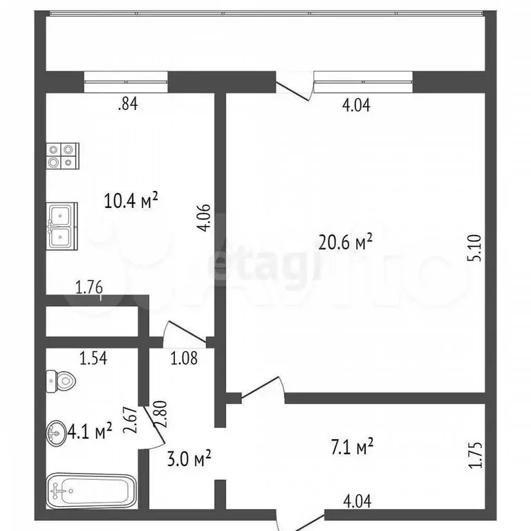 1-к. квартира, 40 м, 1/18 эт. - Фото 0