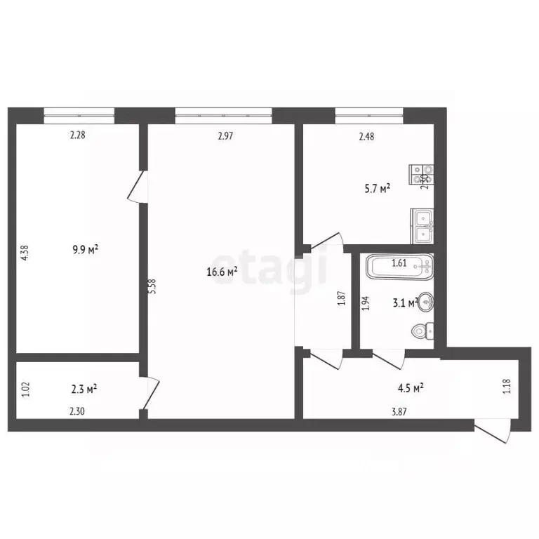 2-к кв. Челябинская область, Миасс ул. Ветеранов, 13 (50.0 м) - Фото 2