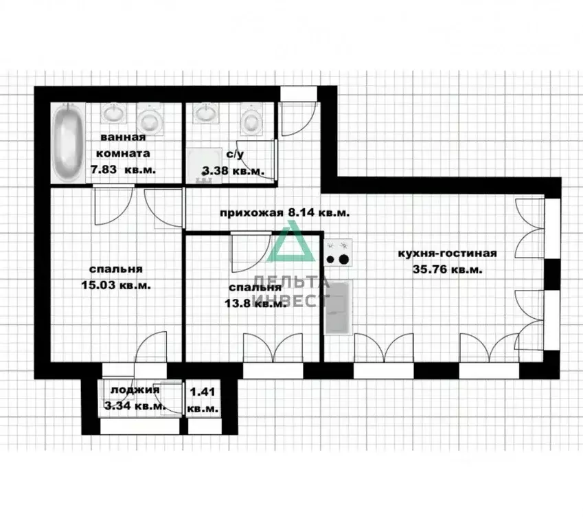 2-к кв. Башкортостан, Уфа ул. Аксакова, 18 (92.25 м) - Фото 2