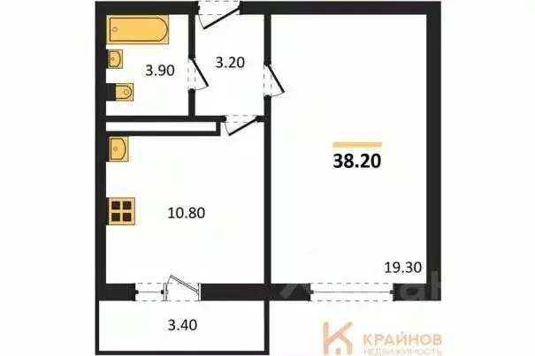 1-к кв. Воронежская область, Воронеж ул. Шидловского, 38 (38.2 м) - Фото 0