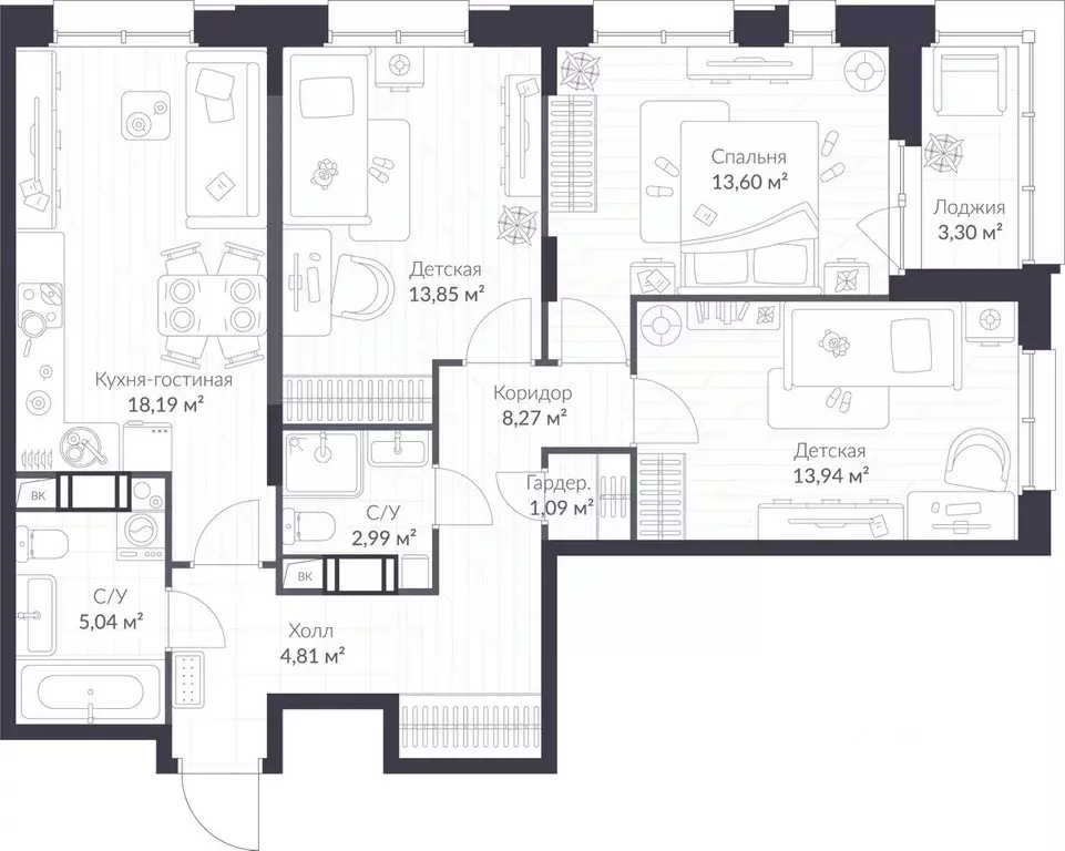 3-к кв. Ленинградская область, Сертолово Всеволожский район, Верен ... - Фото 0