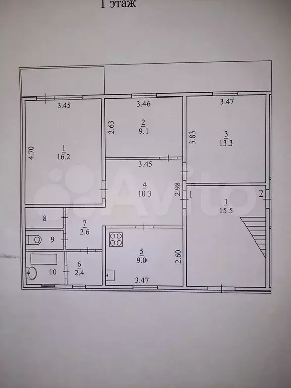 3-к. квартира, 68,9 м, 1/2 эт. - Фото 0