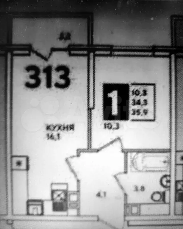 1-к. квартира, 36 м, 7/24 эт. - Фото 0