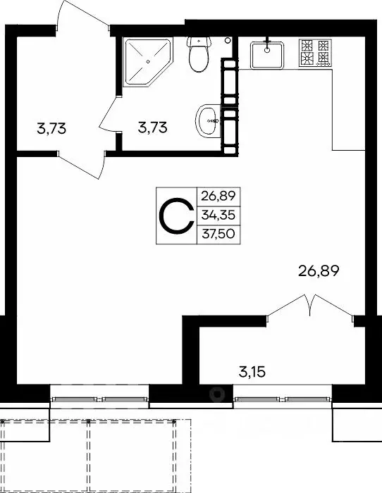 Студия Севастополь Балаклавский муниципальный округ, Семисчастье жилой ... - Фото 1