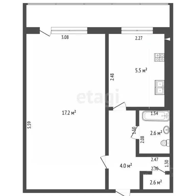 1-к кв. Самарская область, Самара Алма-Атинская ул., 94 (30.3 м) - Фото 2
