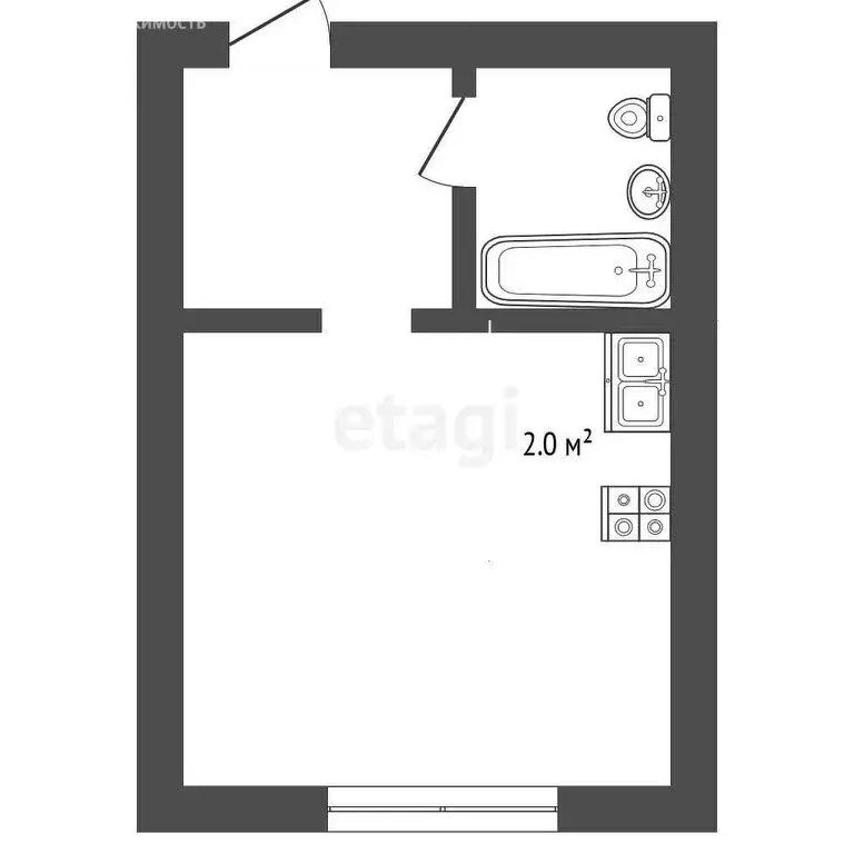 Квартира-студия: Береговая, Строительная улица, 7Е (24.5 м) - Фото 0