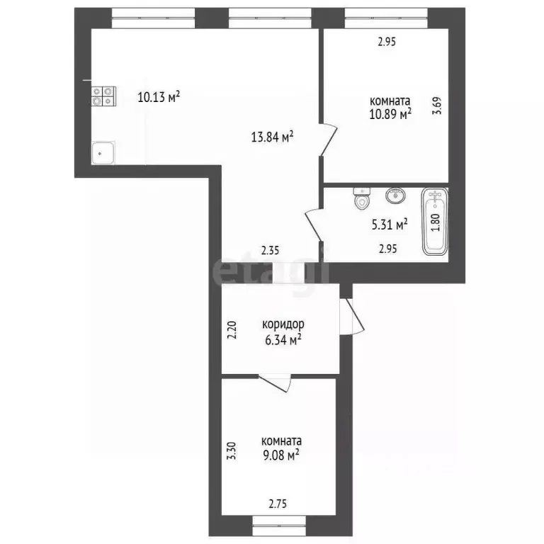 3-к кв. Мордовия, Саранск ул. Горная, 25 (55.56 м) - Фото 1