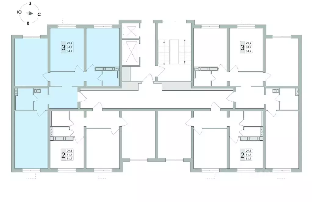 3-к кв. Воронежская область, Воронеж ул. Шишкова, 140Б/16 (84.4 м) - Фото 1