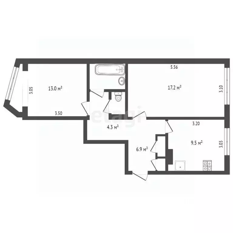 2-к кв. Камчатский край, Петропавловск-Камчатский Батарейная ул., 2 ... - Фото 2