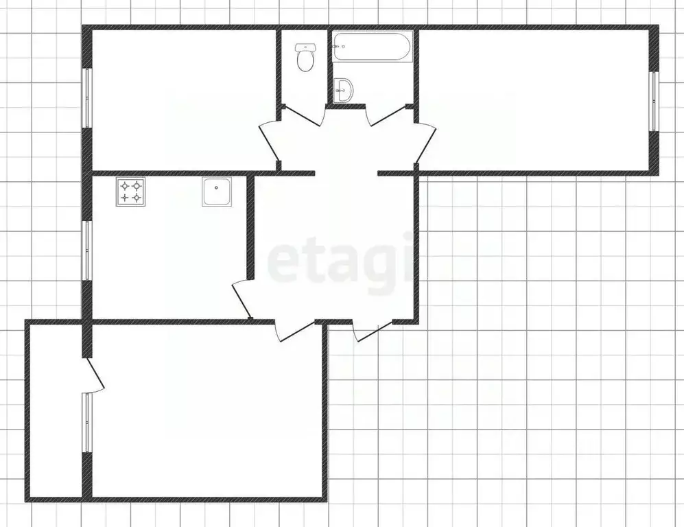 3-к кв. Липецкая область, Липецк ул. Катукова, 38 (62.3 м) - Фото 1