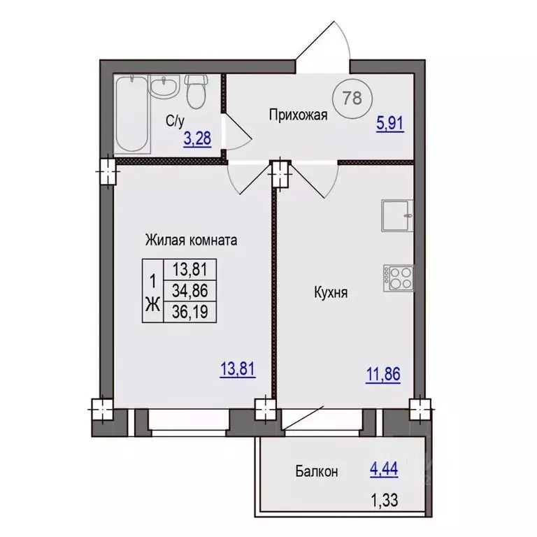 1-к кв. Псковская область, Псковский район, Завеличенская волость, д. ... - Фото 1