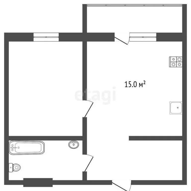 1-комнатная квартира: Миасс, проспект Макеева, 84 (40.36 м) - Фото 0