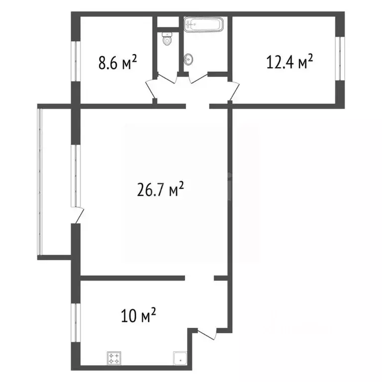 3-к кв. Красноярский край, Красноярск Взлетная ул., 28 (68.3 м) - Фото 2