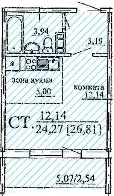 Квартира-студия: Челябинск, улица Хохрякова, 45 (26.81 м) - Фото 0