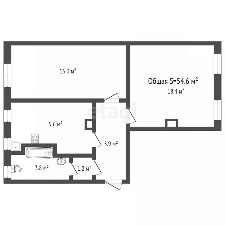 2-к кв. Алтайский край, Белокуриха ул. Братьев Ждановых, 1 (53.3 м) - Фото 1