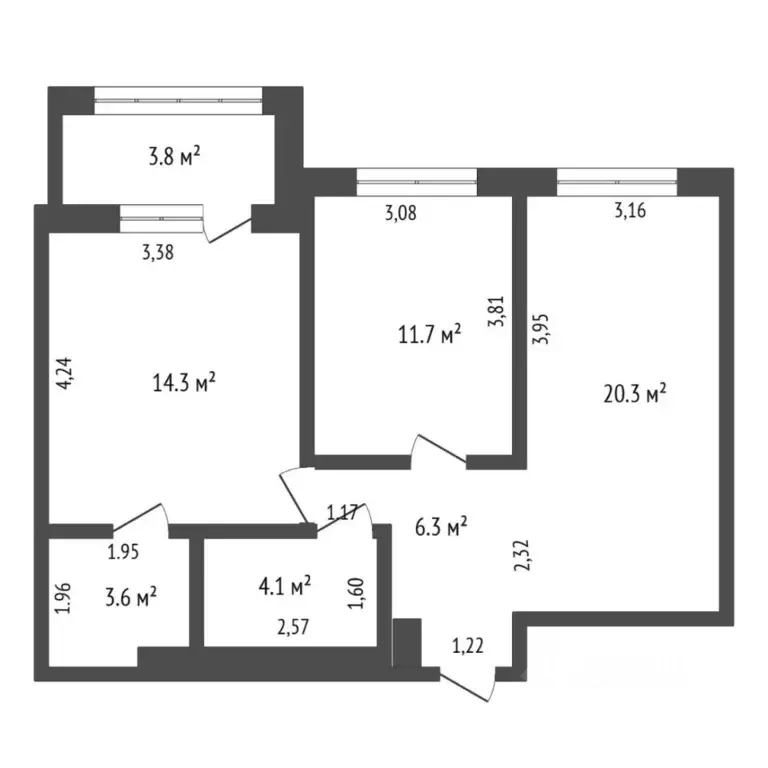 2-к кв. Тюменская область, Тюмень ул. Разведчика Кузнецова, 16 (64.7 ... - Фото 2