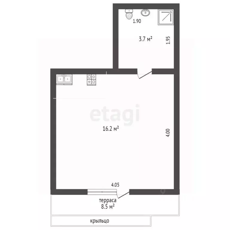 Студия Севастополь с. Орловка, ш. Качинское, 33Б (28.0 м) - Фото 2