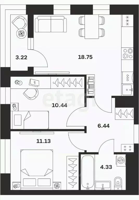 3-к кв. Тульская область, Тула городской округ, с. Осиновая Гора ул. ... - Фото 2