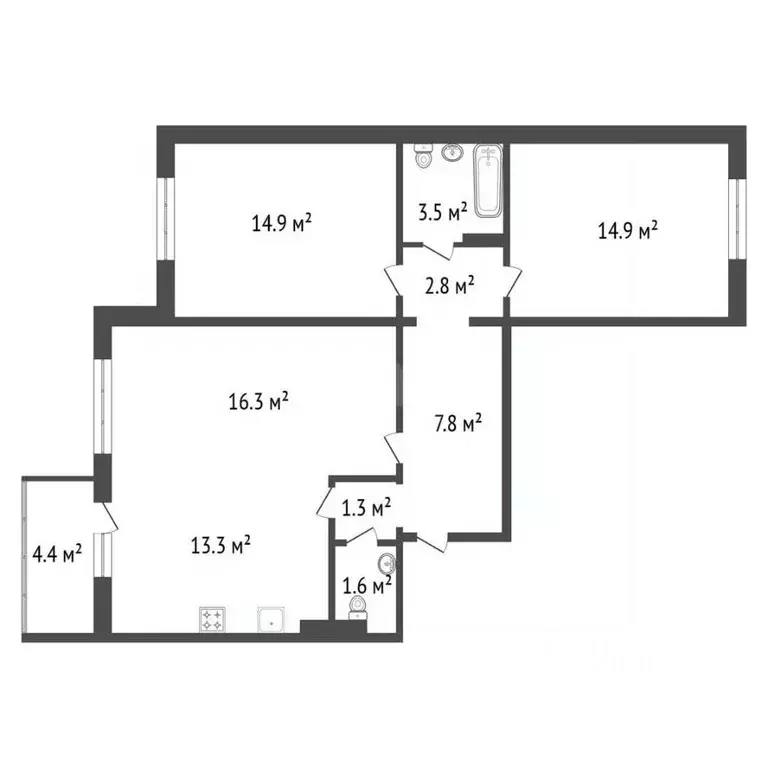 2-к кв. Иркутская область, Иркутский муниципальный округ, Маркова рп ... - Фото 2