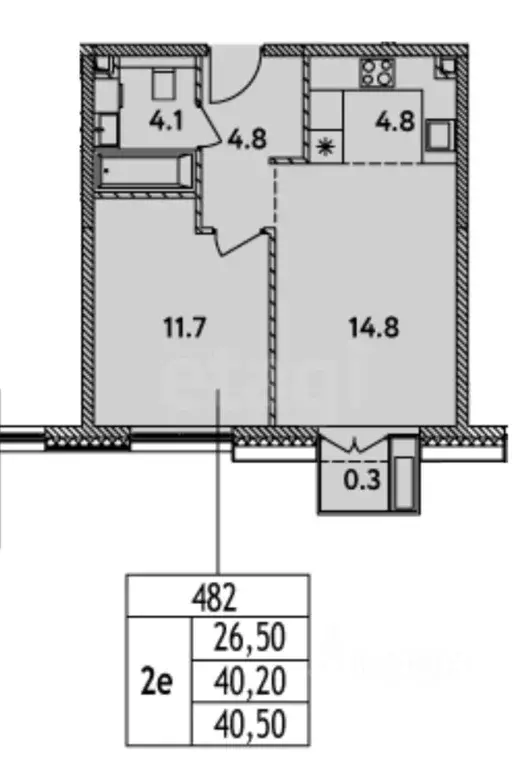 2-к кв. Москва Озерная ул., вл42 (40.2 м) - Фото 1