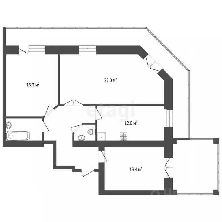 3-к кв. Крым, Феодосия муниципальный округ, Приморский пгт ул. ... - Фото 2