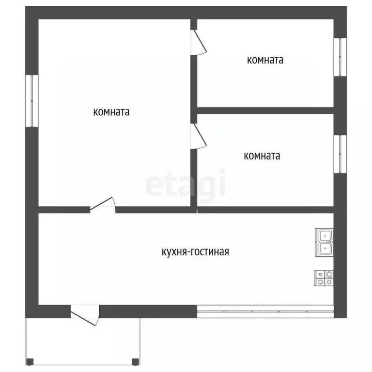 Дом в Крым, Сакский район, Столбовское с/пос, с. Лушино  (57 м) - Фото 2