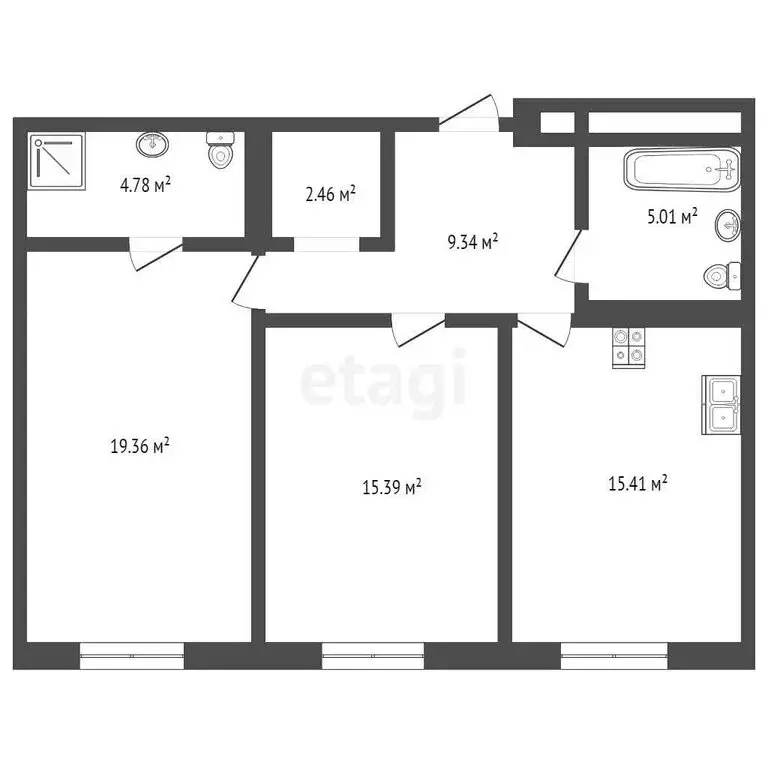 2-комнатная квартира: Тюмень, улица Николая Машарова, 8 (72 м) - Фото 0
