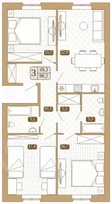 3-к кв. Московская область, Сергиев Посад Белый город жилой комплекс ... - Фото 1