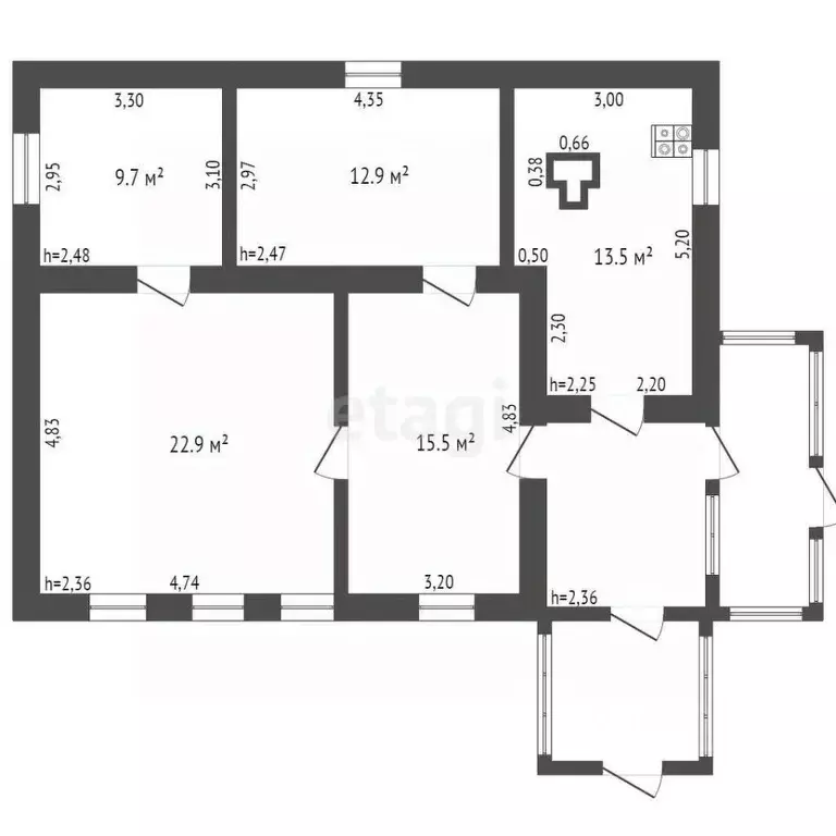 Дом в Брянская область, Фокино ул. Челюскина (95 м) - Фото 1