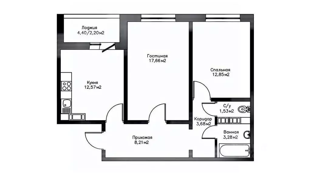 2-к кв. Оренбургская область, Оренбург просп. Победы, 151 (59.78 м) - Фото 2