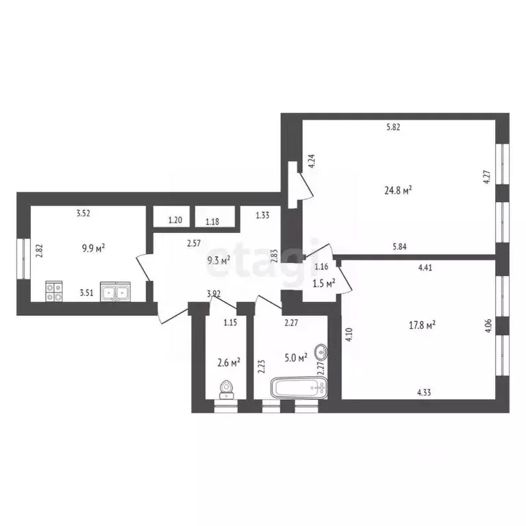 2-к кв. Тамбовская область, Тамбов Тамбов-6 тер., 2/2 (73.1 м) - Фото 2