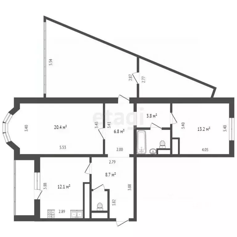 3-к кв. Москва ул. Наташи Качуевской, 4 (110.0 м) - Фото 1