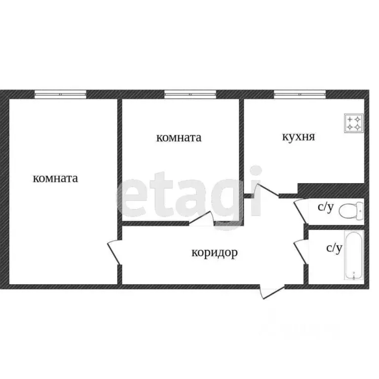 2-к кв. Ханты-Мансийский АО, Сургут ул. Лермонтова, 5 (43.8 м) - Фото 1