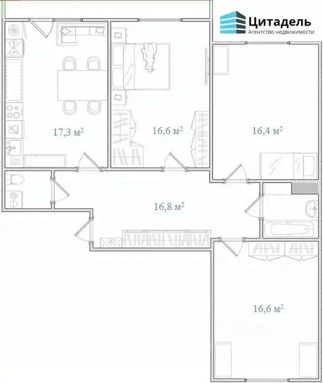 3-к кв. Московская область, Балашиха ул. Демин луг, 6/5 (89.4 м) - Фото 1