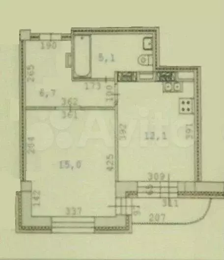 1-к. квартира, 38,9 м, 6/10 эт. - Фото 0