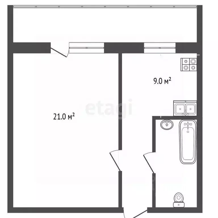 1-к кв. Тюменская область, Тюмень Олимпийская ул., 34 (30.0 м) - Фото 0