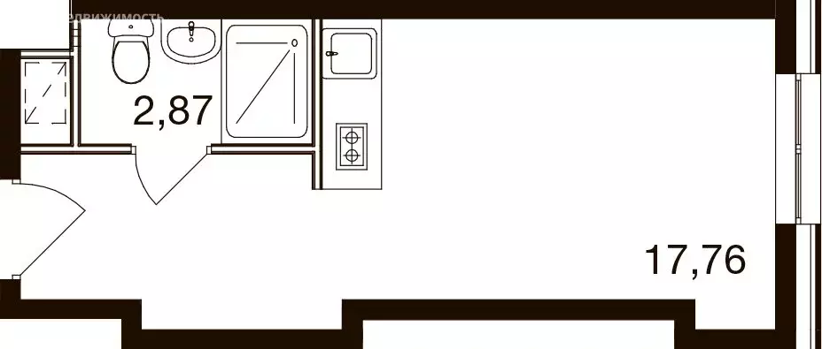 Квартира-студия: посёлок городского типа Новоивановское, Западная ... - Фото 1