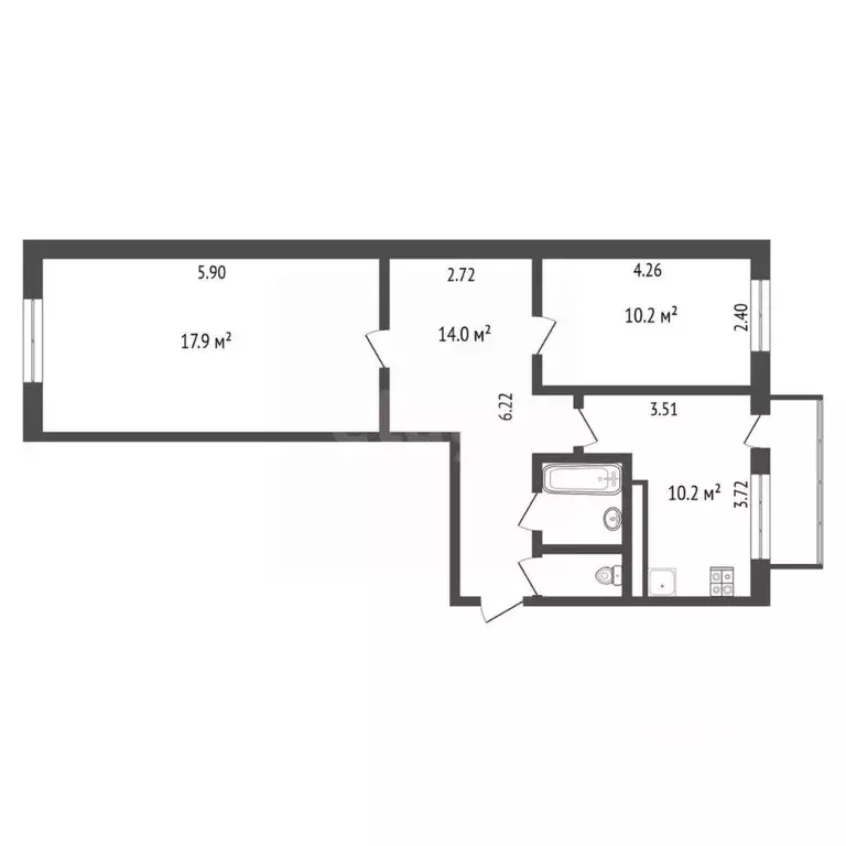 2-к кв. Белгородская область, Белгородский район, Разумное рп ул. 78-й ... - Фото 1