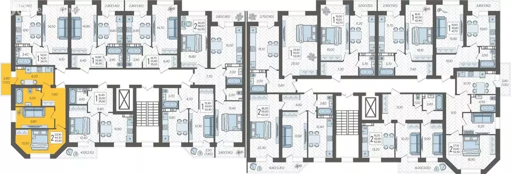 2-комнатная квартира: Горячий Ключ, улица Ярославского, 100В (45.4 м) - Фото 1