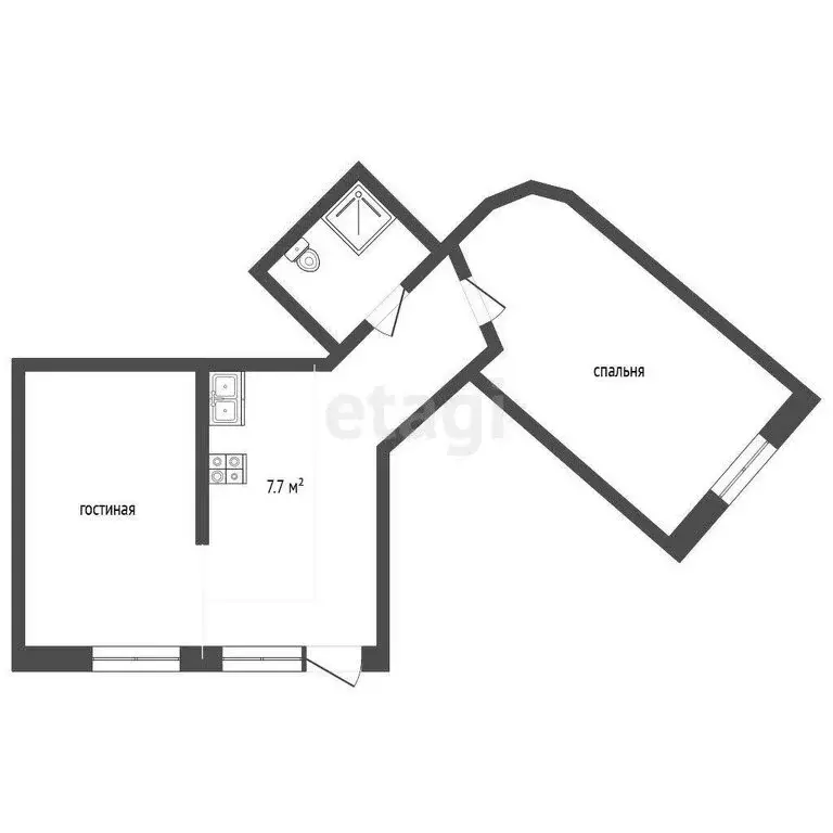 2-комнатная квартира: Ялта, улица Котельникова, 6 (32.5 м) - Фото 0