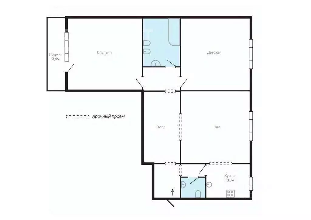 3-к кв. Челябинская область, Челябинск ул. Островского, 38 (125.0 м) - Фото 1