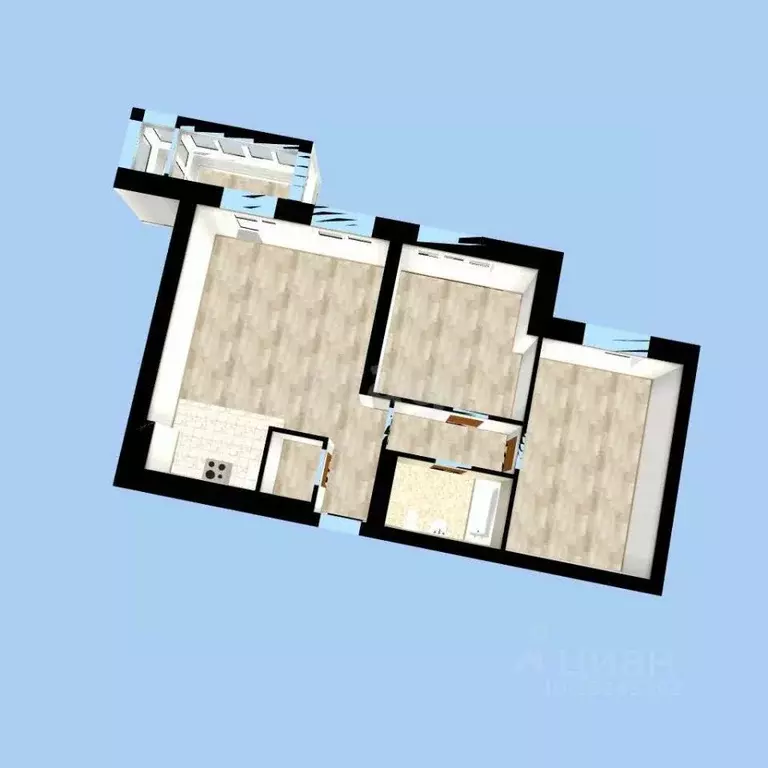 3-к кв. Башкортостан, Уфа ул. Аксакова, 18 (70.59 м) - Фото 2