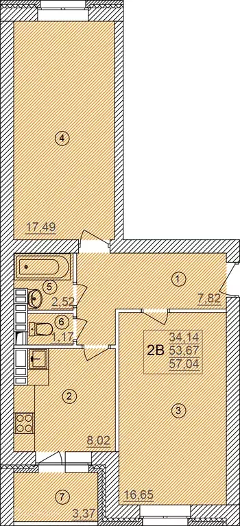 Продаётся 2-к квартира, 57.04 м - Фото 0