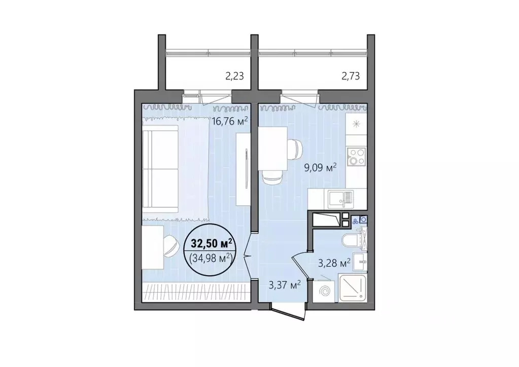 1-к кв. Челябинская область, Челябинск ул. Труда, 14 (37.78 м) - Фото 0