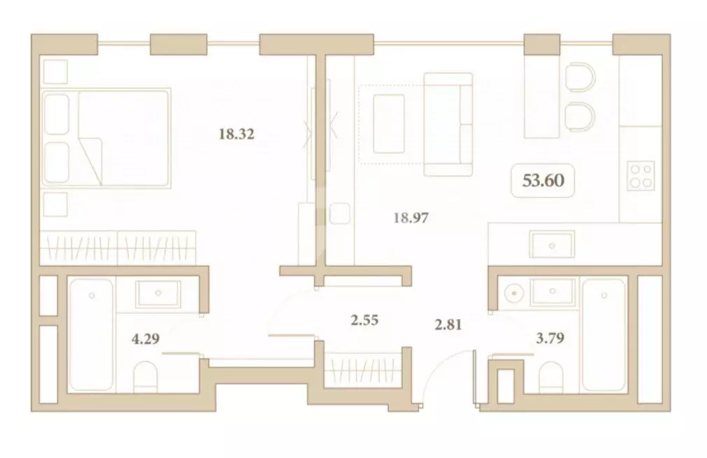 1-комнатная квартира: Анапа, улица Толстого, 26 (53.6 м) - Фото 0